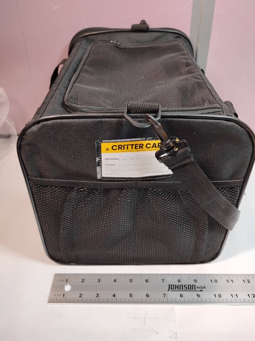 Critter Care Soft-Sided Mesh Pet Carrier Bag - Black (Medium)